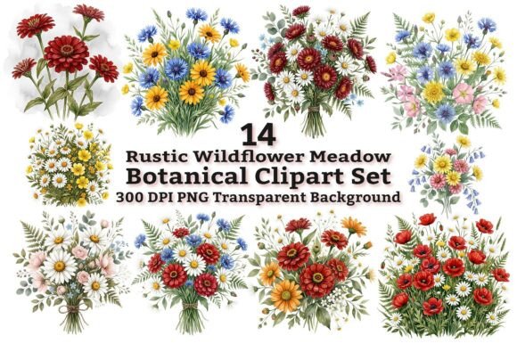 Download Rustic Wildflower Botanical Clipart - Art Collection
