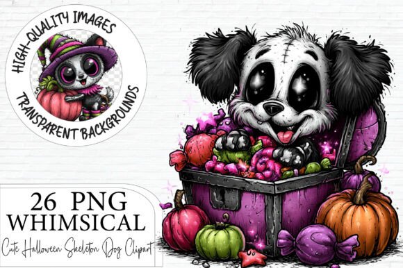 Download Cute Halloween Skeleton Dog Clipart - Art Collection
