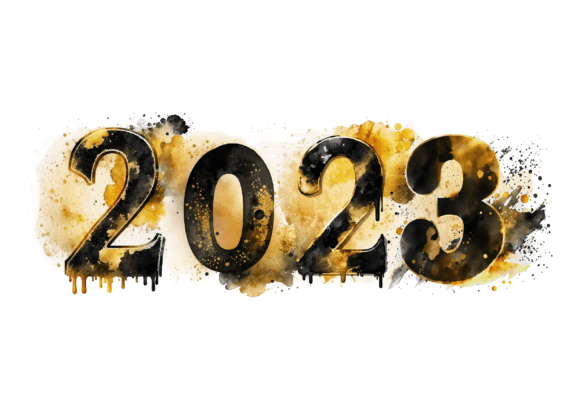 Download 2023 Golden Watercolor New Years Eve - Golden Collection