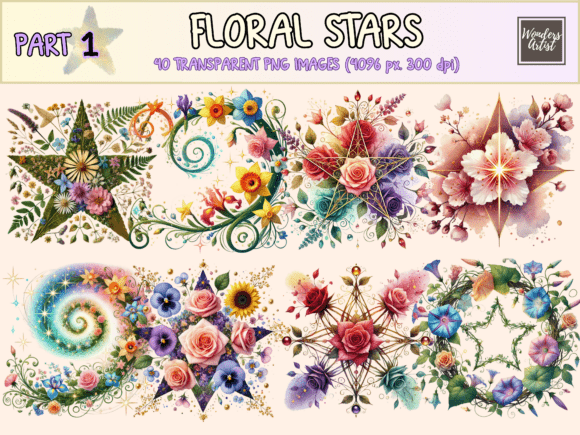 Download Floral Stars Clipart - Art Collection