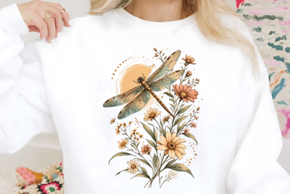 Download Boho Floral Dragonfly PNG Nature Clipart - Art Collection