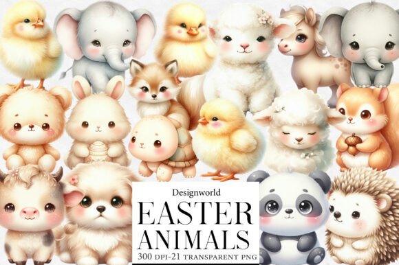 Download Watercolor Easter Animals Clipart - Art Collection