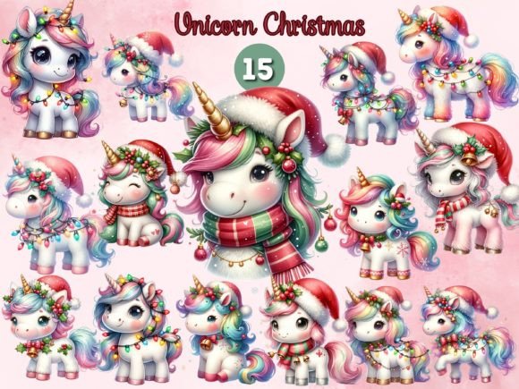 Download Christmas Unicorn Clipart Sublimation - Art Collection