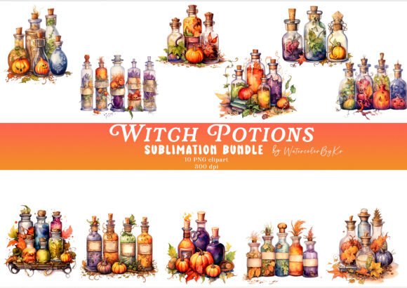 Download Halloween Witch Potions Bundle Clipart - Art Collection