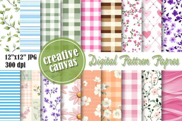 Download Pastel &amp; Cute Heart Digital Paper Bundle - Art Collection