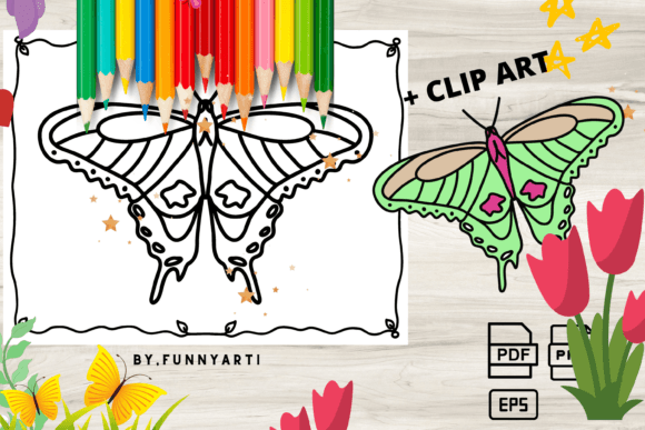 Download Butterfly Coloring Page + Clipart - Art Collection