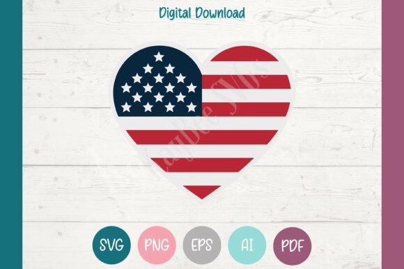 Download USA Heart Flag SVG PNG EPS AI PDF - Art Collection