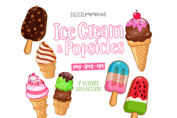Download Ice Cream &amp; Popsicles Clipart - Art Collection