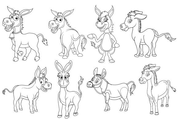 Download Donkey Clip Art Digital Stamp Set-2. - Art Collection