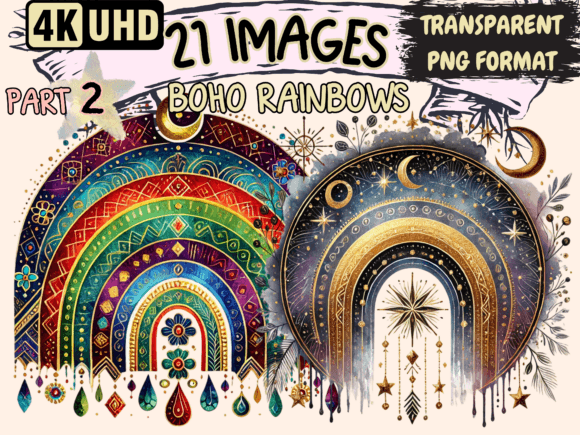 Download Boho Rainbows Clipart P2 - Art Collection