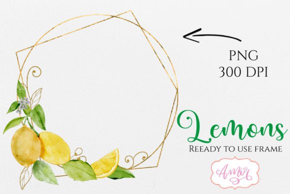 Download Lemon Golden Frame PNG Ready to Use - Golden Collection