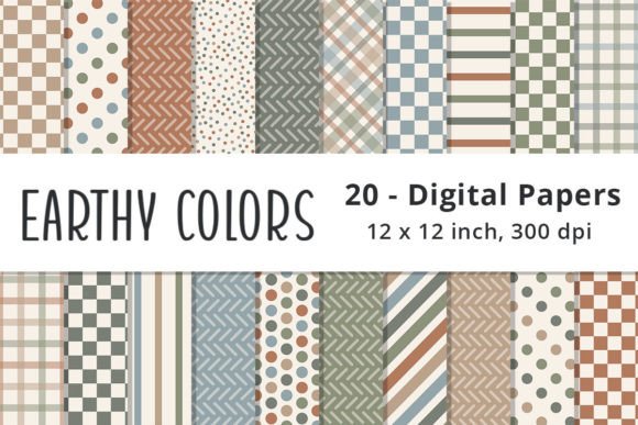 Download Earth Tones Digital Scrapbook Paper - Art Collection