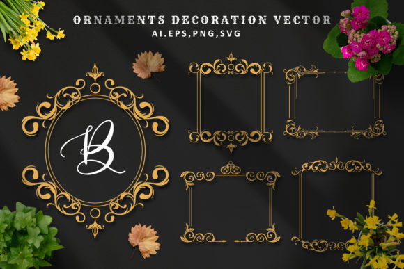 Download 15 Variant Vintage Border Ornament - Vintage border Collection