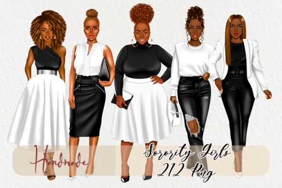 Download Sorority Girls Black and White Clipart - Art Collection