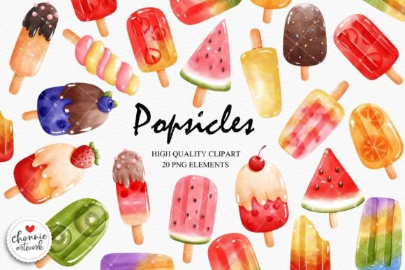 Download Watercolor Popsicles Clipart, Ice Cream - Art Collection