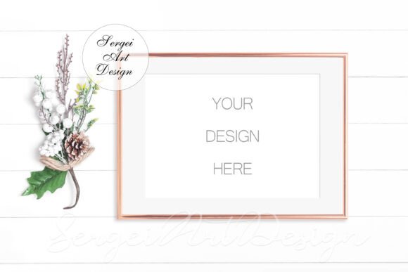 Download A4 Frame Mockup, Golden Frame Template - Golden Collection