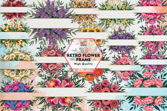 Download Retro Flower Frame Clipart PNG Graphics - Art Collection